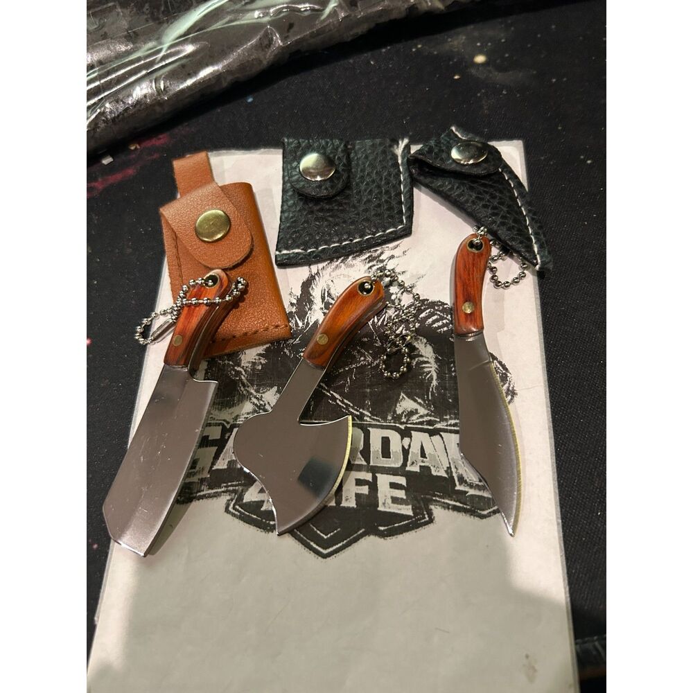 Stardw Mini Pocket Knife Set of 3 Keychains